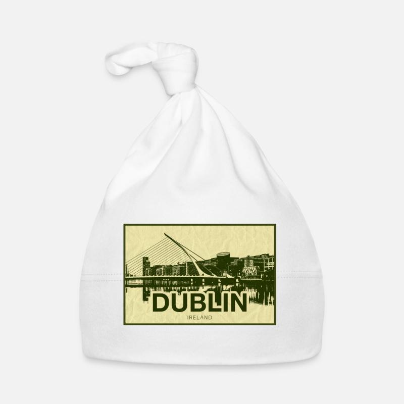 Impression vintage de Dublin Skyline Bonnet bio Bébé