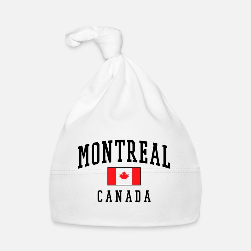 Montreal Canada Design with Maple Leaf Motif Organic Baby Cap