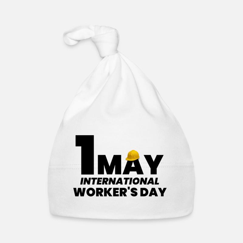 fête du travail, 1er mai - Bonnet bio Bébé - blanc