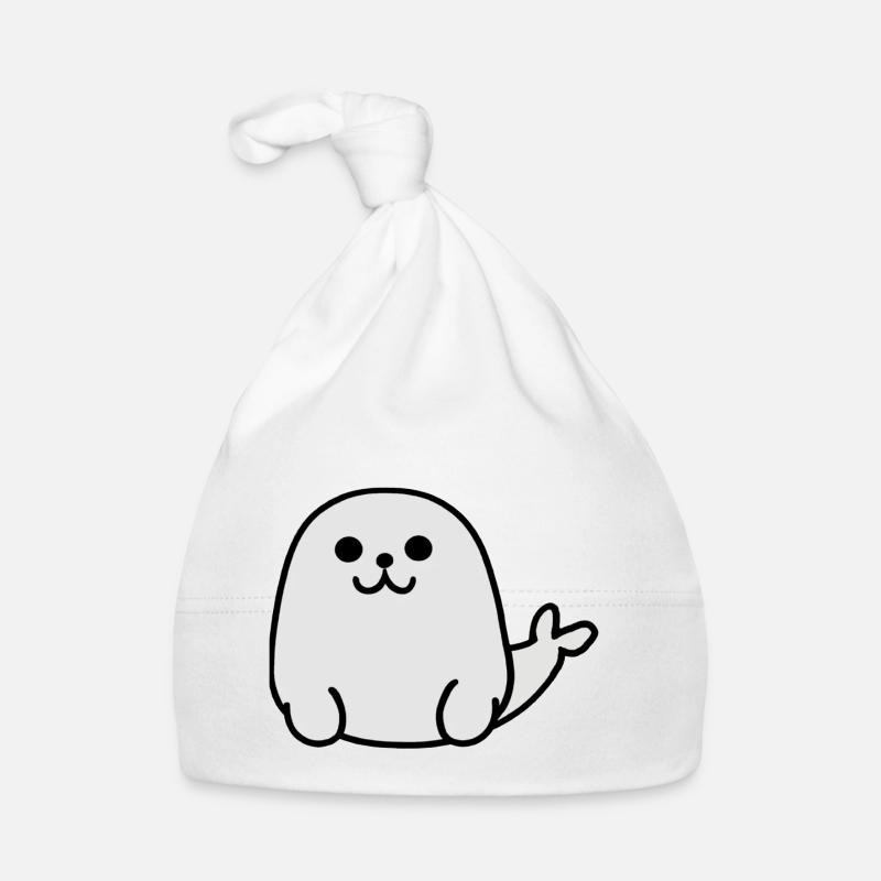 Mignon phoque blanc charmant Bonnet bio Bébé