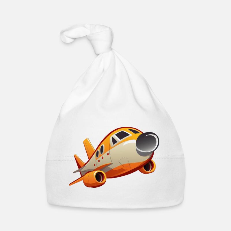 Comic Airplane Organic Baby Cap
