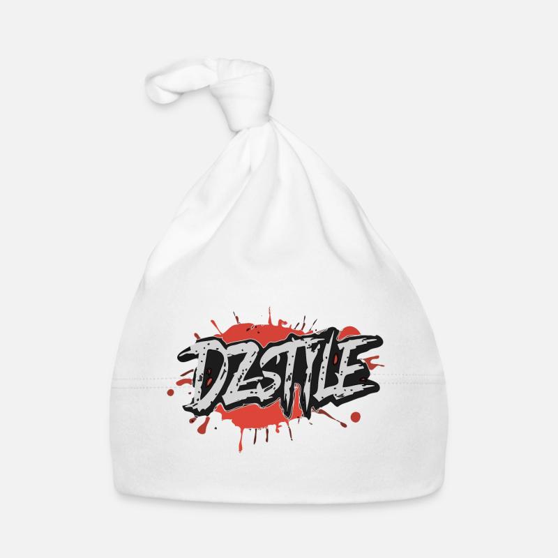 DZ Style Urbain - Graffiti Éclaboussure - Bonnet bio Bébé - blanc