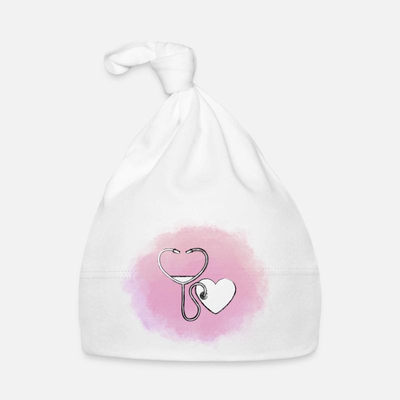 Hjerte Babyhue af økologisk bomuld
