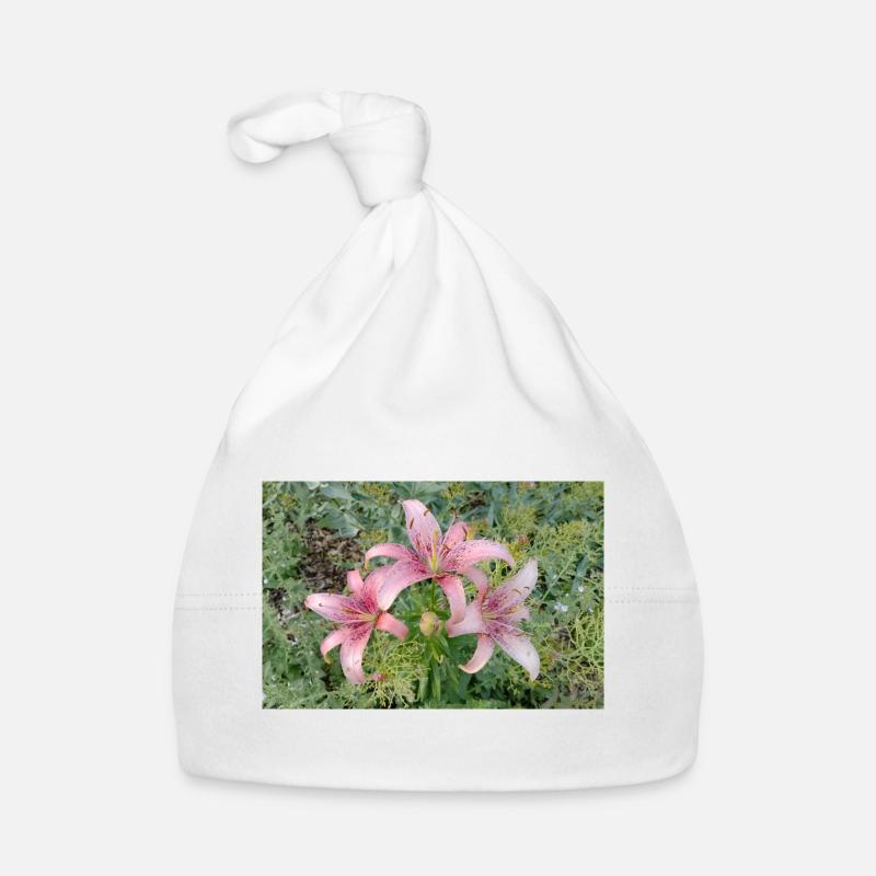 Rosa Lilienblüte Baby Bio-Mütze