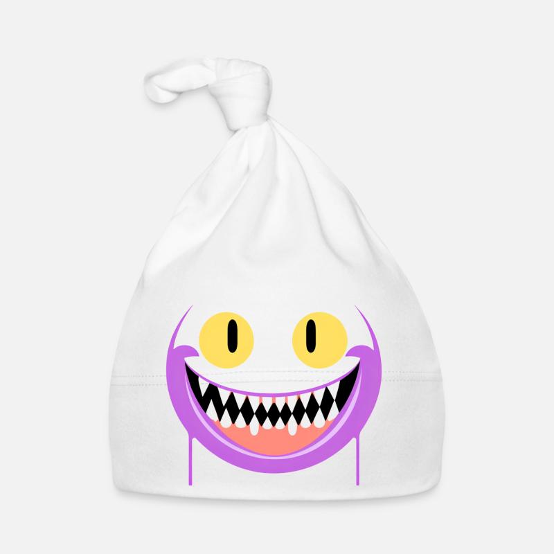 Sourire effrayant - Bonnet bio Bébé - blanc