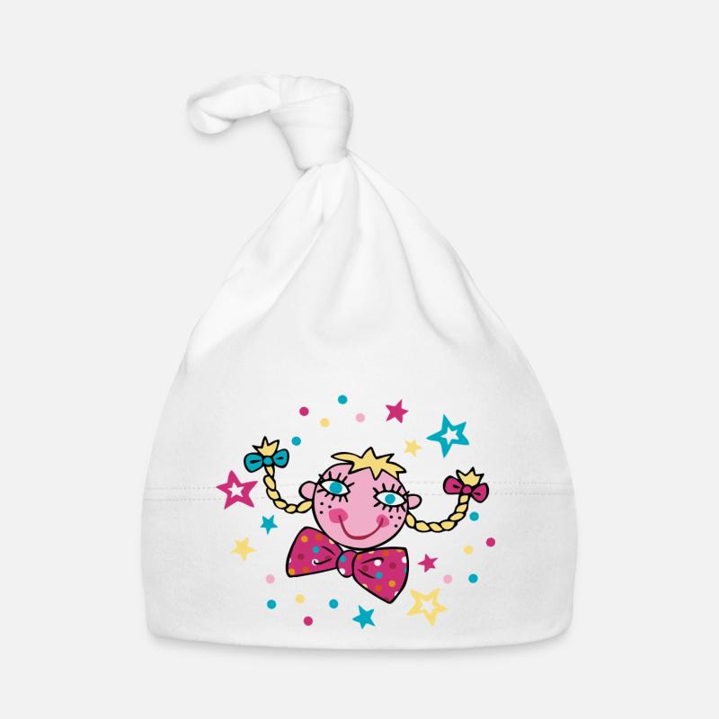 Confettis de carnaval - Bonnet bio Bébé - blanc