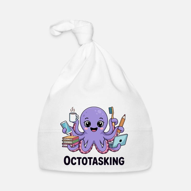 Octotasking Creature in Multitask Mode Organic Baby Cap