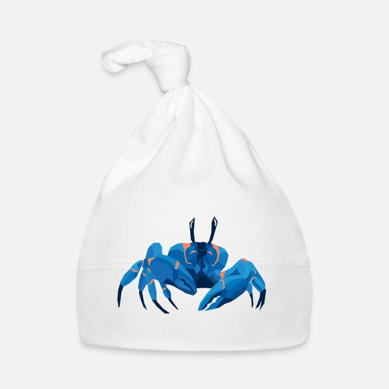 Blue Krab Polygonal Style Organic Baby Cap