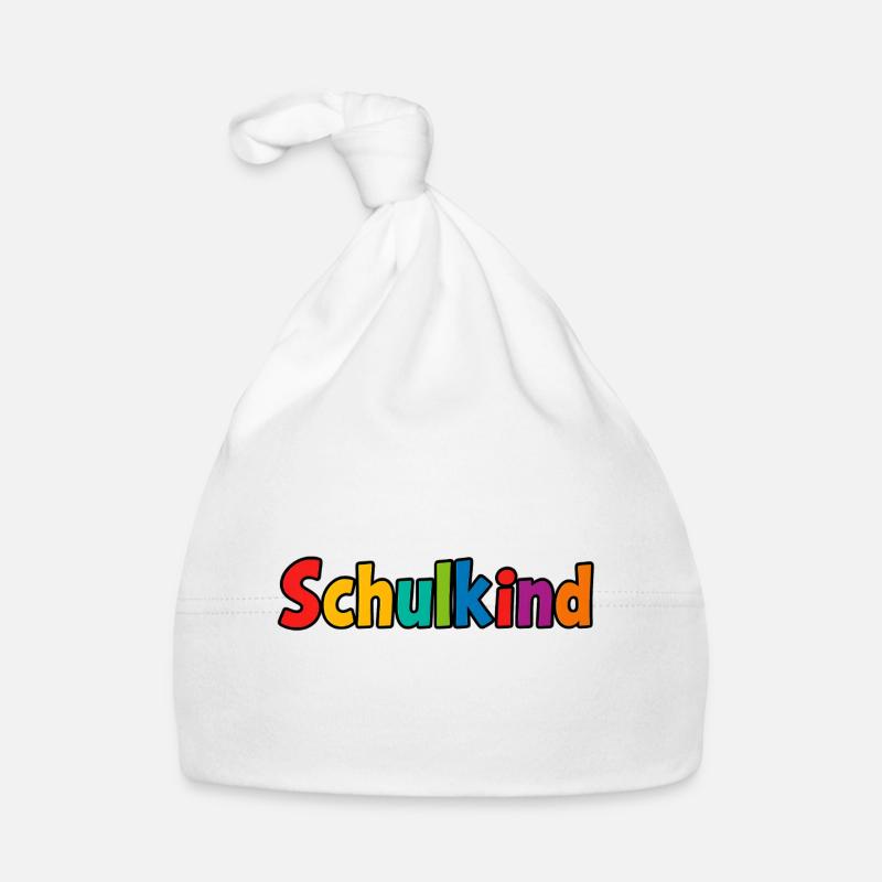 Écolier coloré - Bonnet bio Bébé - blanc