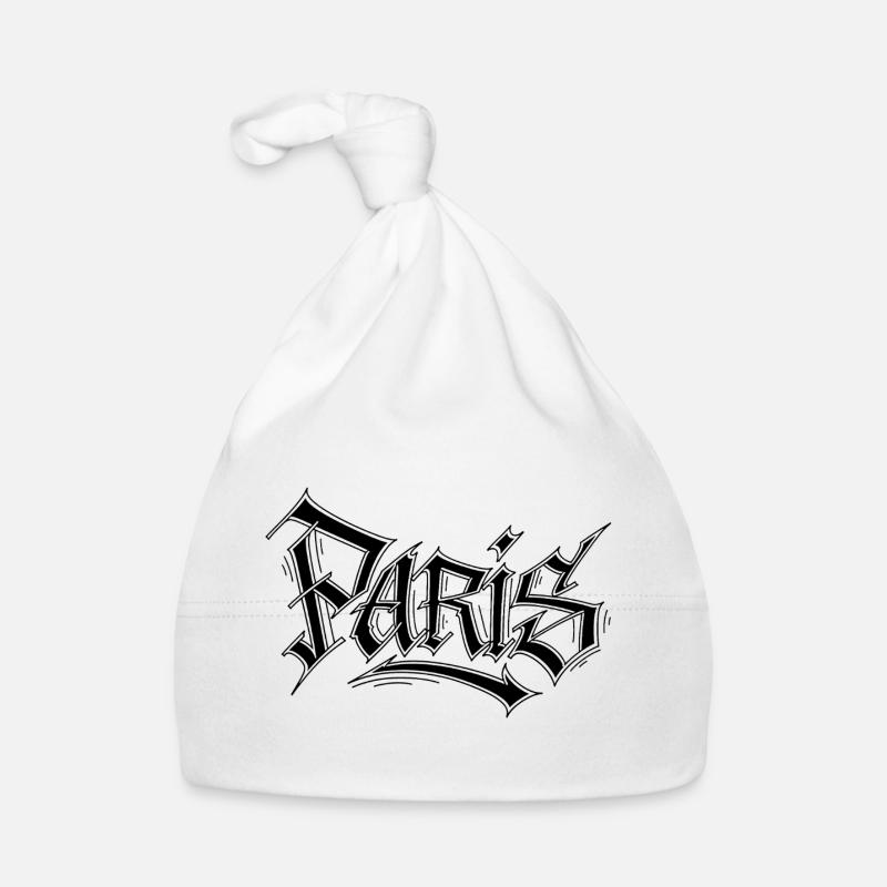Lettrage style graffiti Paris Bonnet bio Bébé