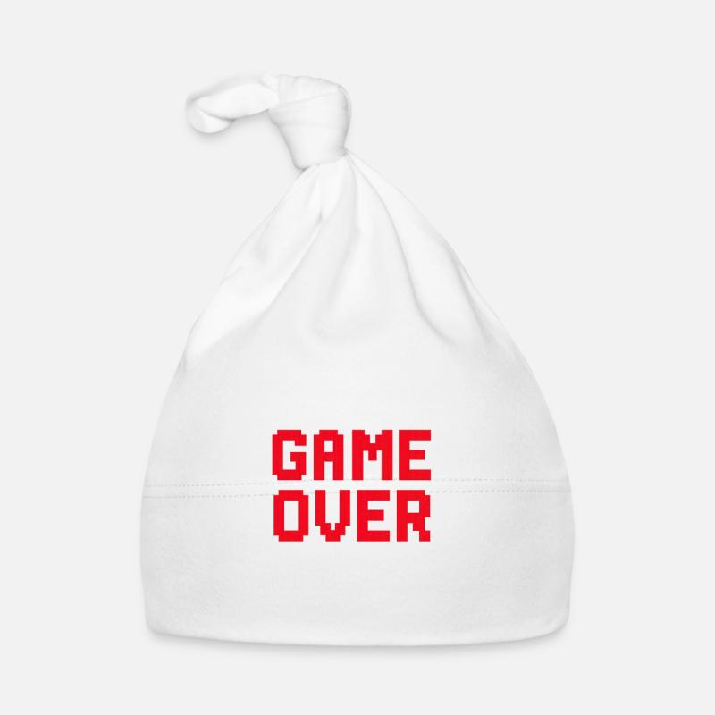 Retro Pixel Game Over Graphic Organic Baby Cap