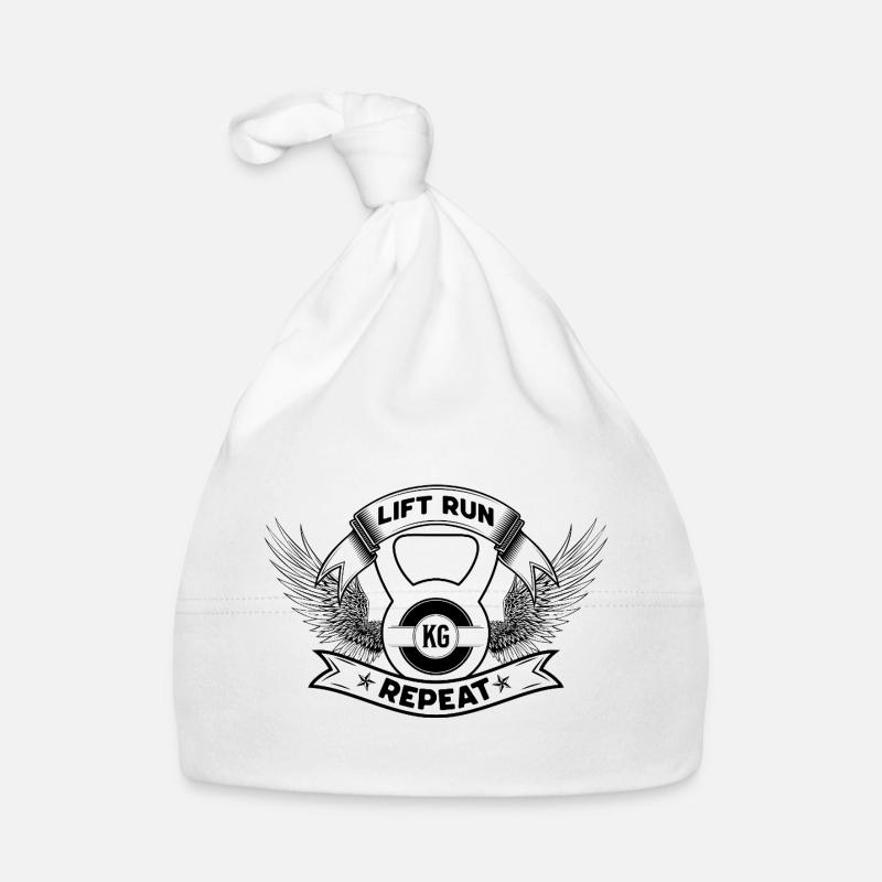 Répétition de la course d’ascenseur – Kettlebell Wings Tee - Bonnet bio Bébé - blanc