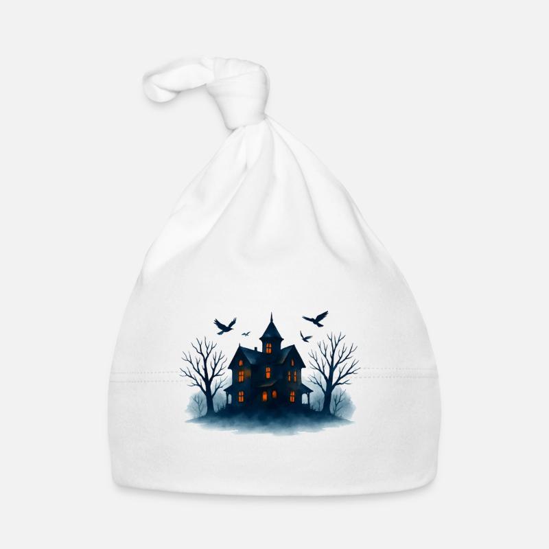 Maison hantée bleue au clair de lune Bonnet bio Bébé