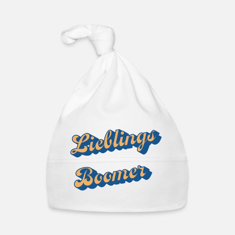 Liebings Boomer Script Logo - Baby Bio-Mütze - Weiß