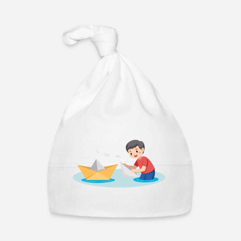 Jeu de bateau en papier Bonnet bio Bébé