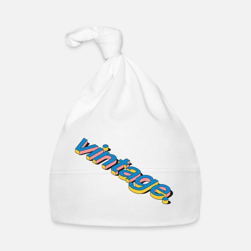 Vintage Retro 3D Typography Design Organic Baby Cap
