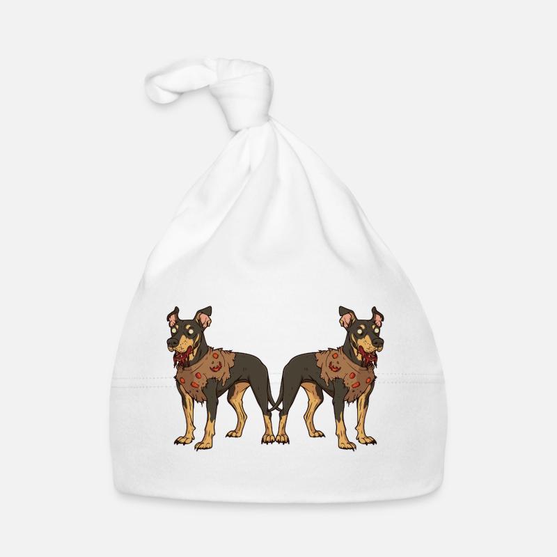 Dobermann Hund Halloween Team Lustig Baby Bio-Mütze