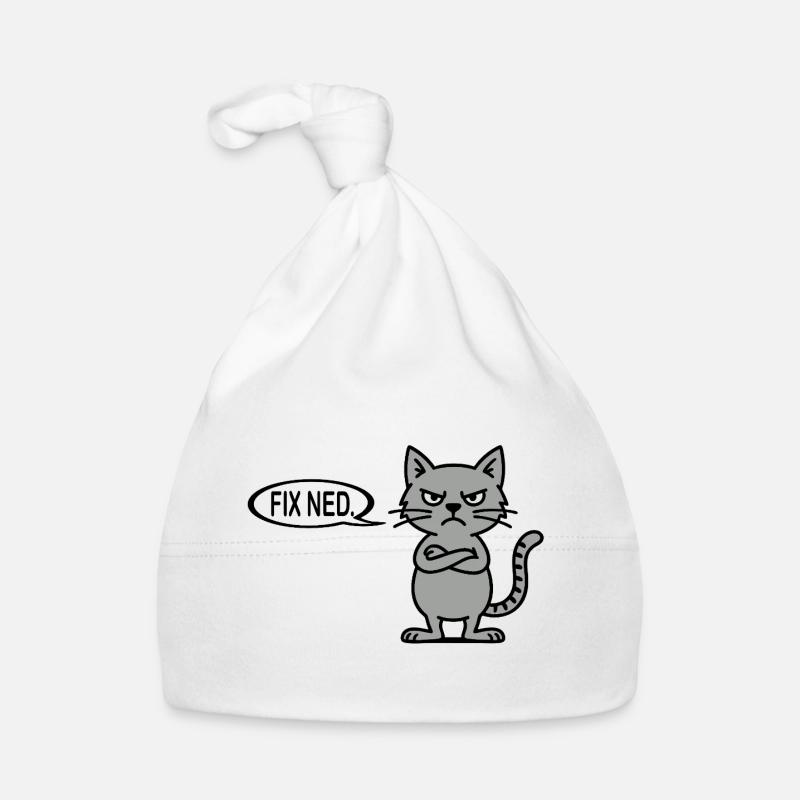 Angry cat with speech bubble - fix ned dialect Organic Baby Cap