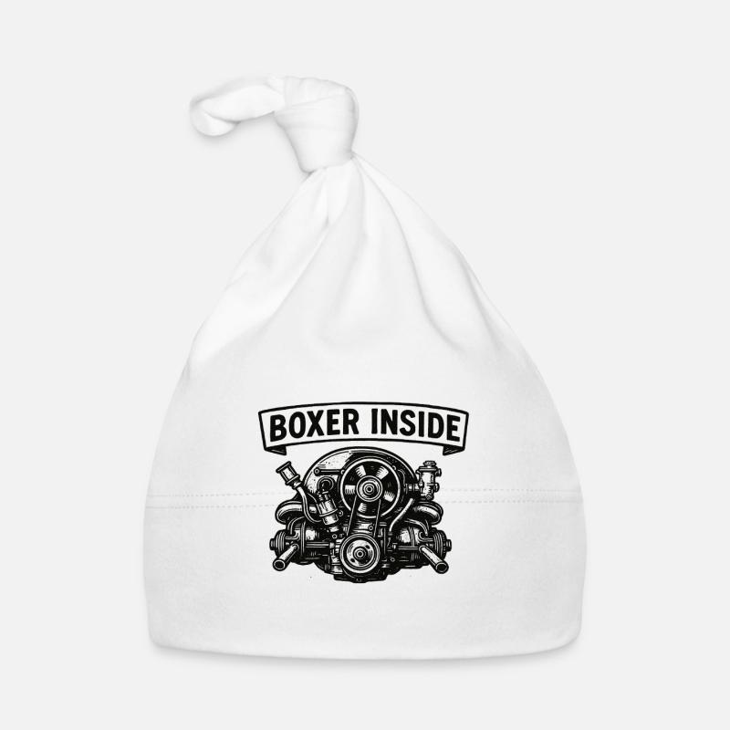 Boxer inside Organic Baby Cap