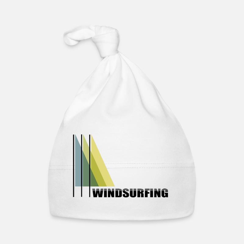 Windsurfen Schriftzug mit Grafik Baby Bio-Mütze