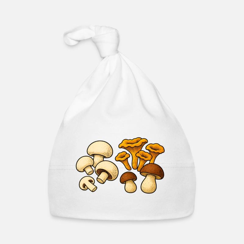 Illustration de mélange de champignons forestiers Bonnet bio Bébé