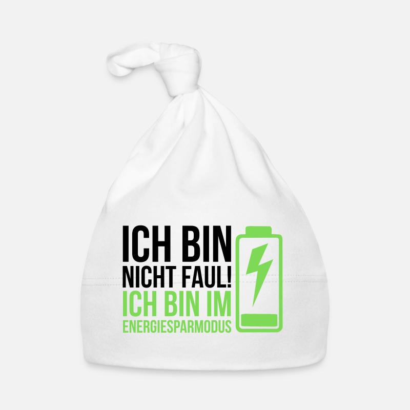 Ich bin nicht faul – Ich bin im Energiesparmodus Baby Bio-Mütze