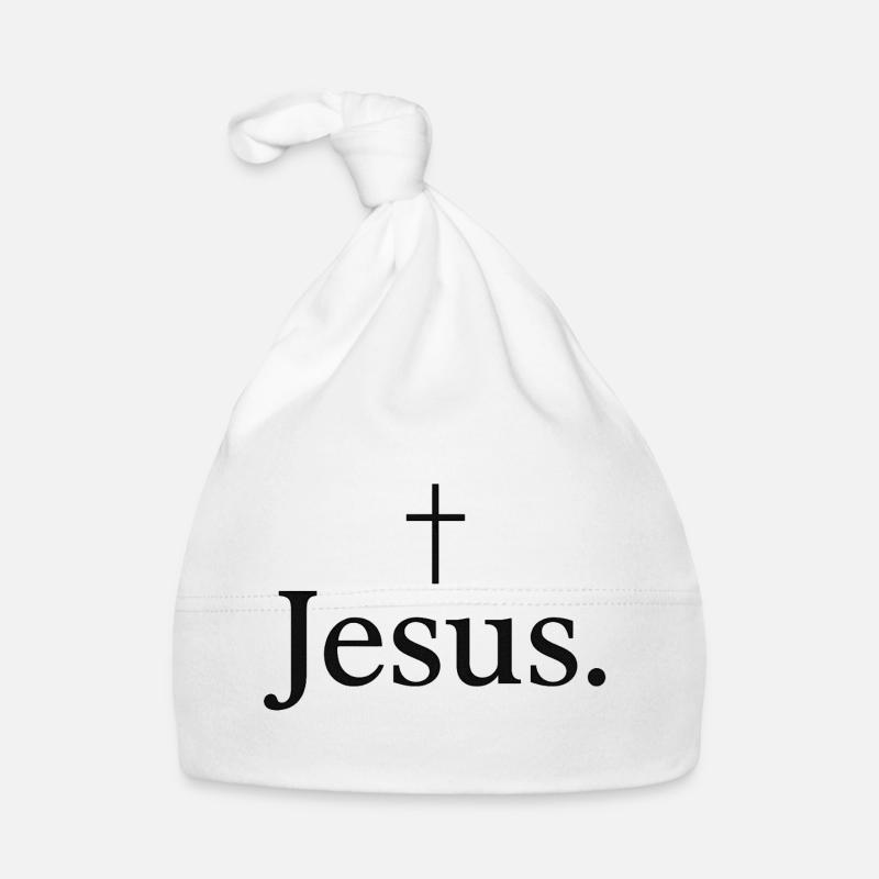 Typographie de Jesus Cross Bonnet bio Bébé