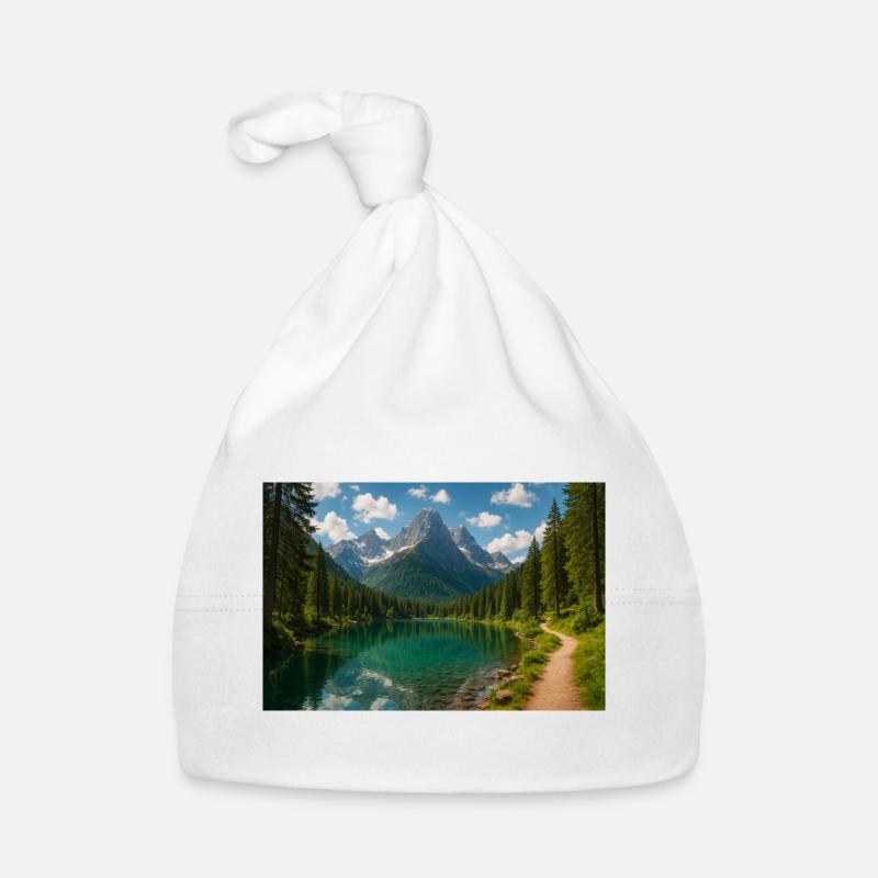 Bergseepfad im Wald Baby Bio-Mütze