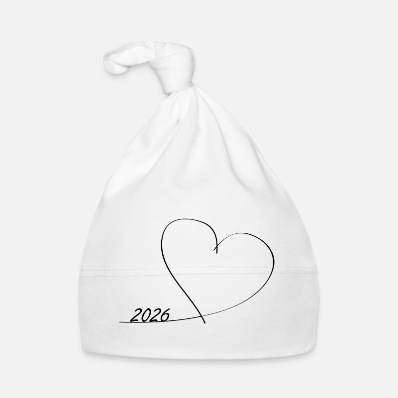 J’adore le Nouvel An 2026 - Bonnet bio Bébé - blanc