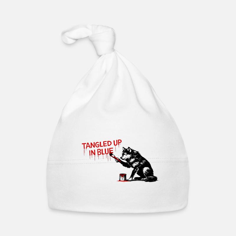 BlutrotTW Wolf Schrift Baby Bio-Mütze