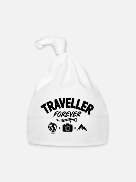 Voyageur pour toujours - Bonnet bio Bébé - blanc - Devant