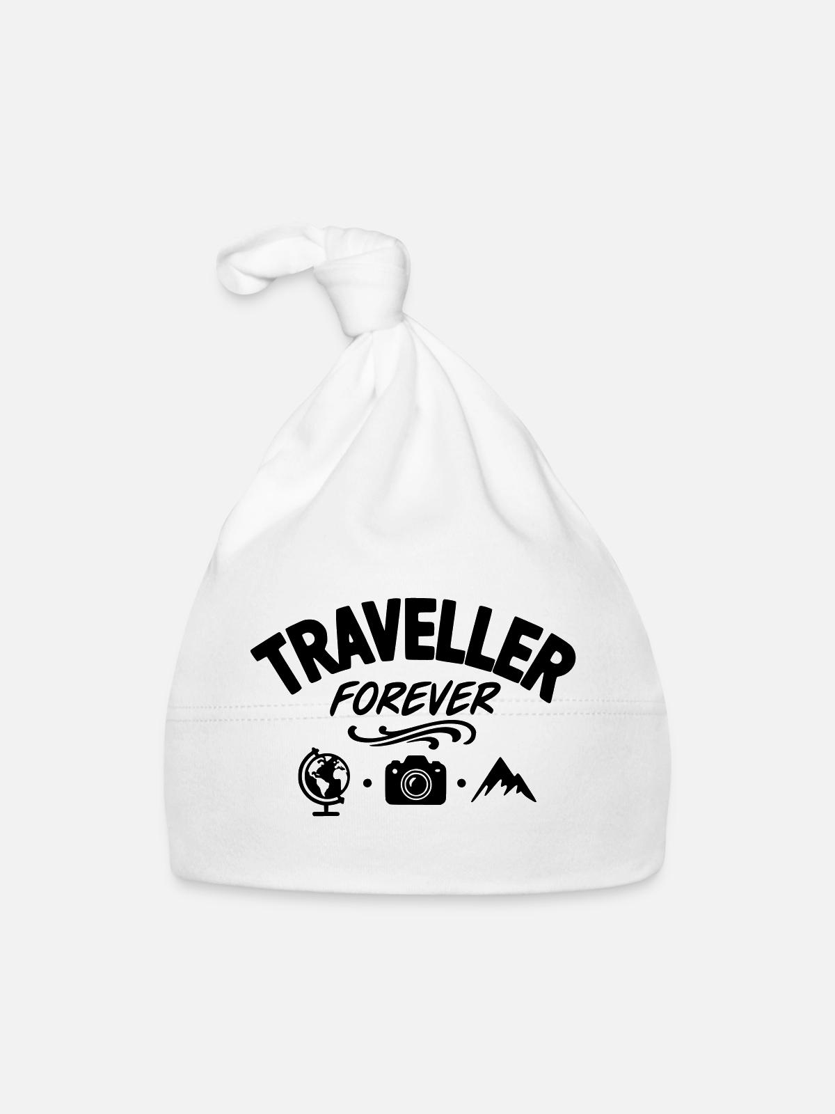 Traveller Forever - Organic Baby Cap - white - Front