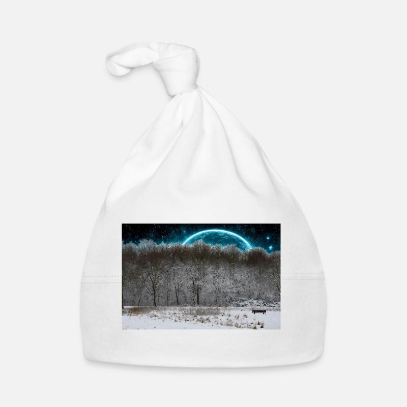 Lune céleste d’hiver dans la forêt Bonnet bio Bébé
