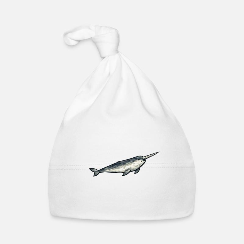 Geometrisches Narwal-Polygon Baby Bio-Mütze