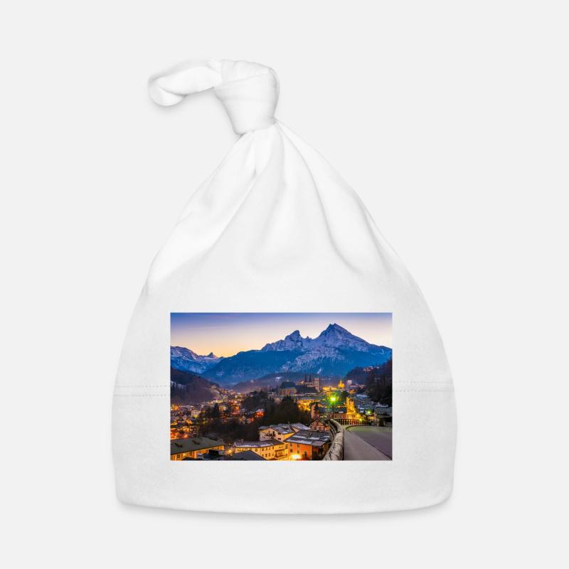 Berchtesgaden mit Watzmann - Baby Bio-Mütze - Weiß