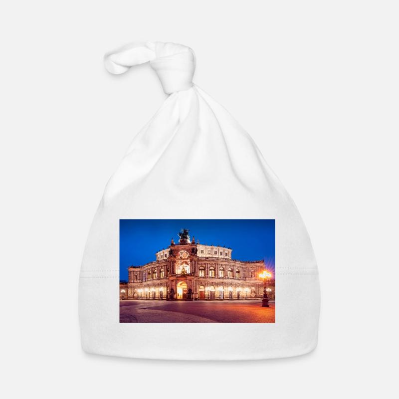 Semperoper de Dresde en soirée Bonnet bio Bébé