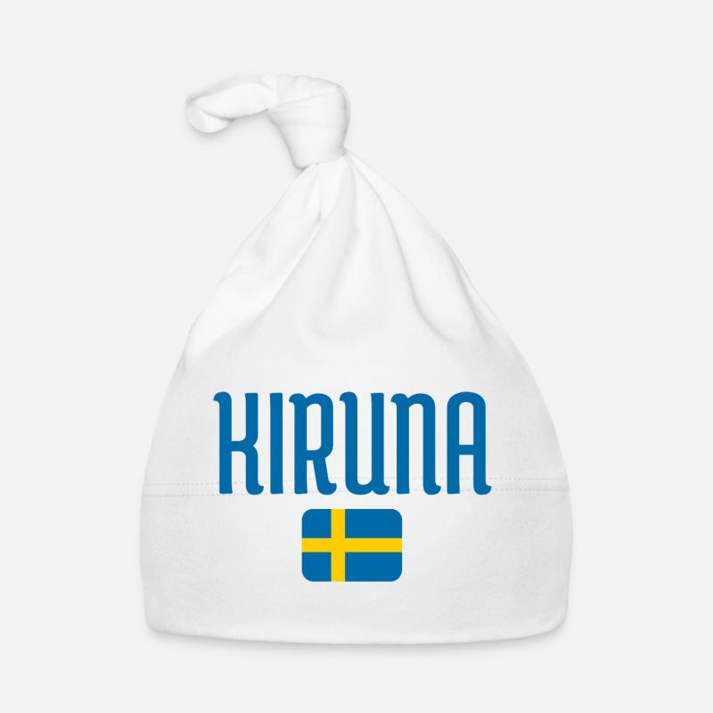 Kiruna mit der schwedischen Flagge Baby Bio-Mütze