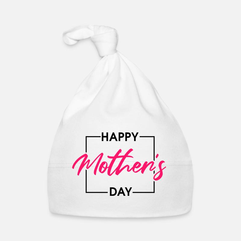 Glücklicher Muttertag – elegantes Design mit rosa Schrift Baby Bio-Mütze