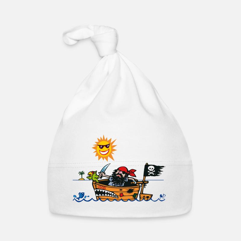 Pirat mit Schiff Baby Bio-Mütze