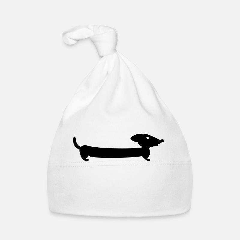 stretch teckel / stretch dachshund (1c) - Bonnet bio Bébé - blanc