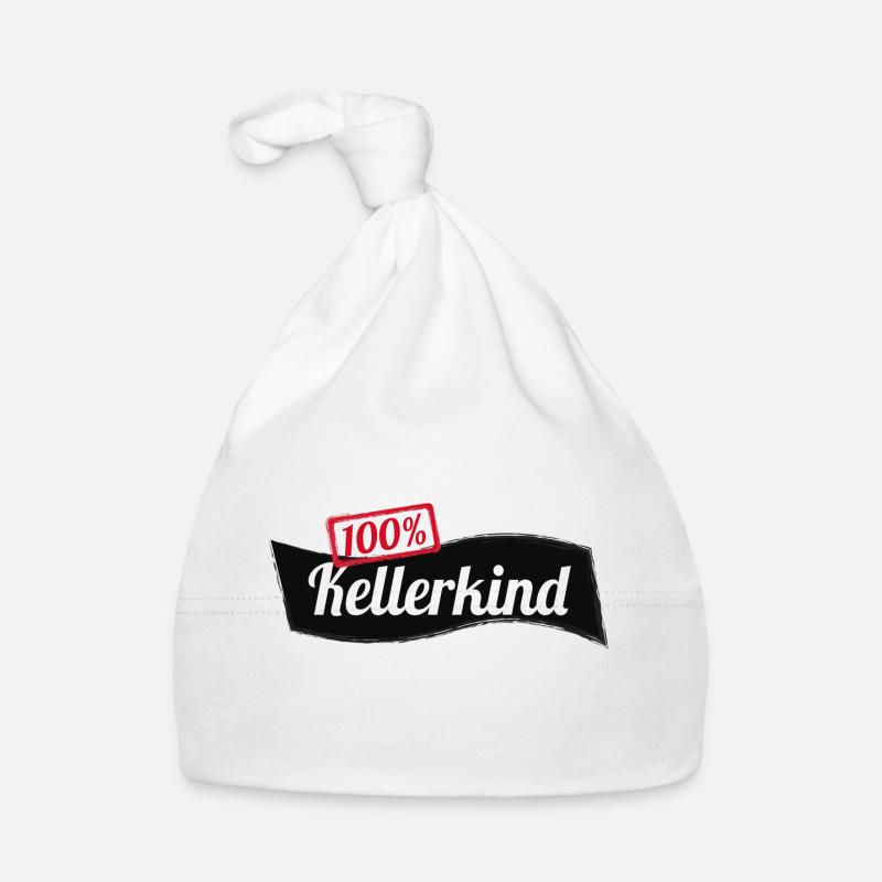 Kellerkind 100% Informatik Student Geschenk - Baby Bio-Mütze - Weiß