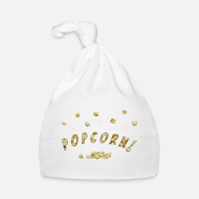 Pop-corn volant - Bonnet bio Bébé - blanc