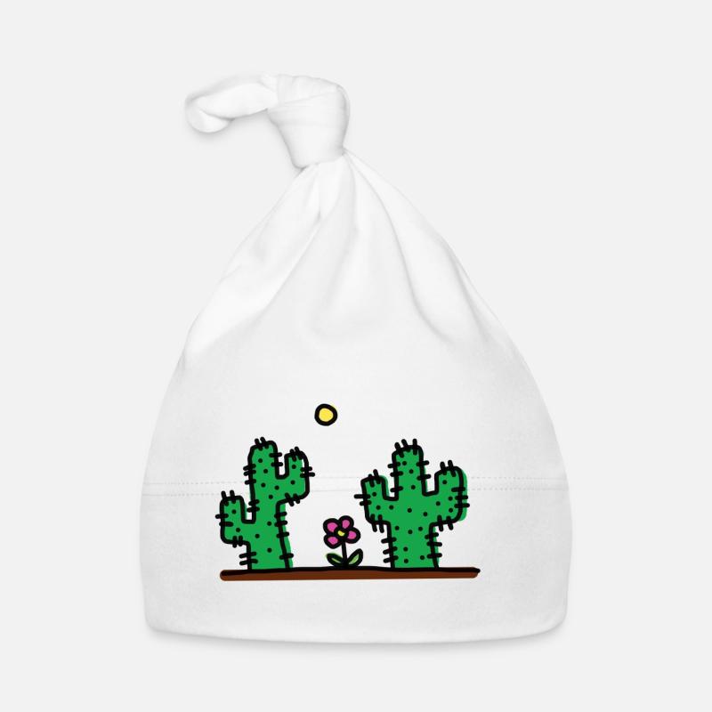cactus - Bonnet bio Bébé - blanc