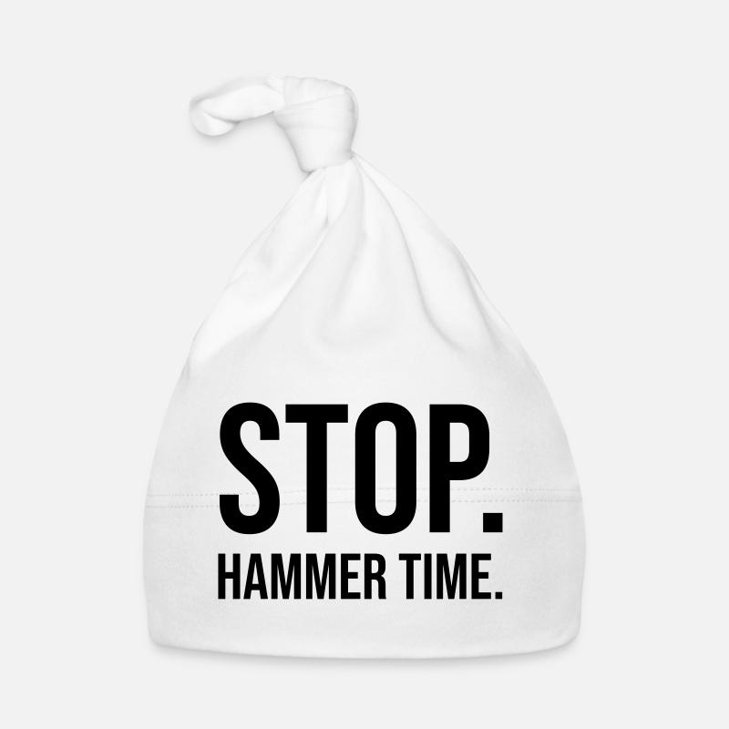 Stop Hammer time - Baby Bio-Mütze - Weiß