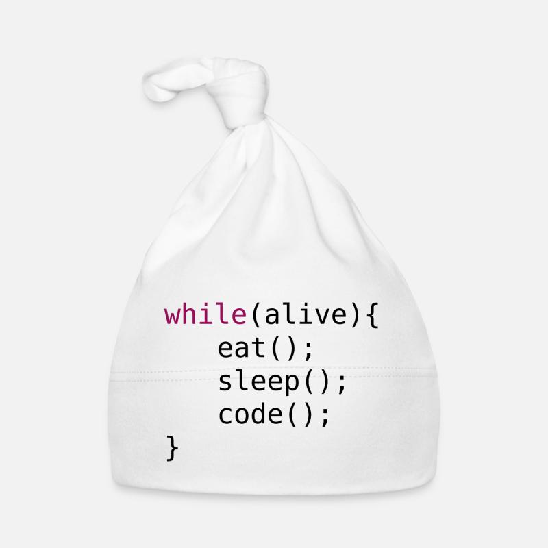 Lustiger Code Quellcode - Baby Bio-Mütze - Weiß