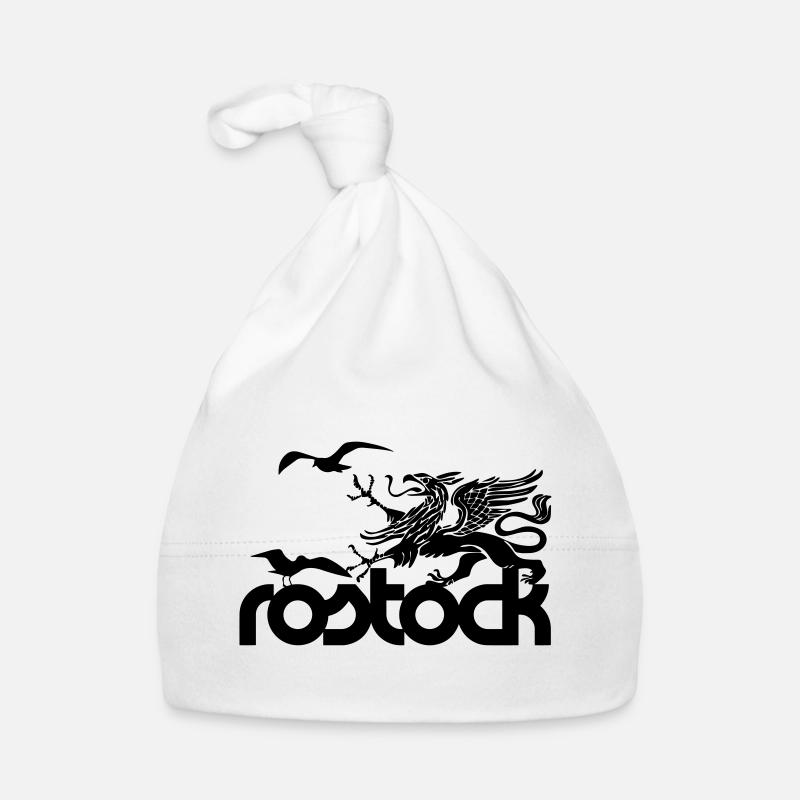Rostock - Griffon et Seagulls - Bonnet bio Bébé - blanc