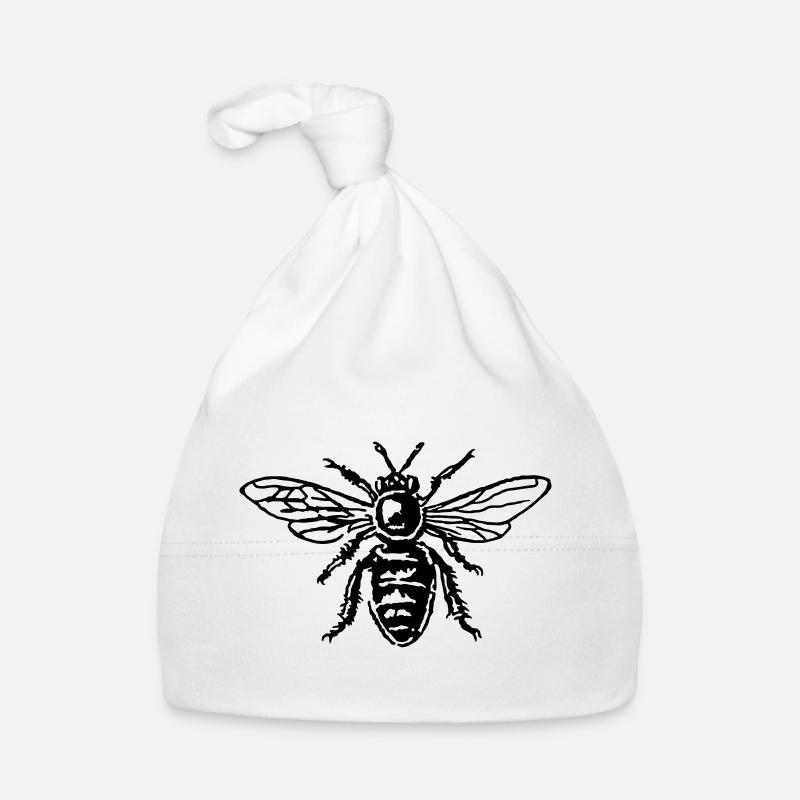 Abeille - Bonnet bio Bébé - blanc