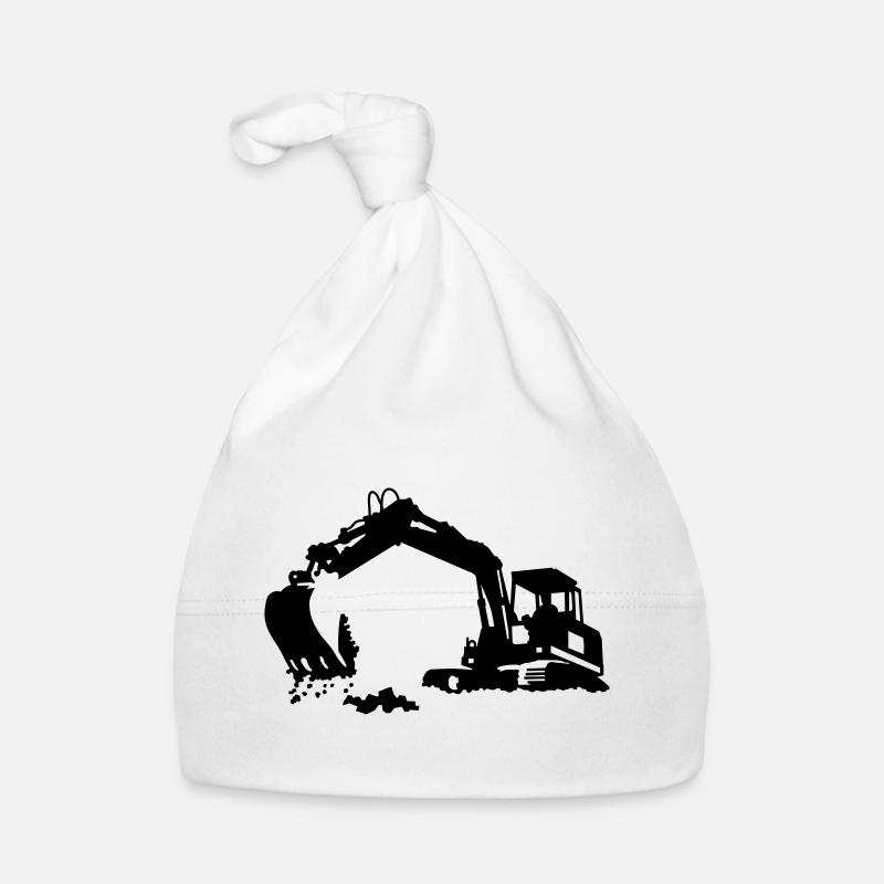 Bagger - Baby Bio-Mütze - Weiß