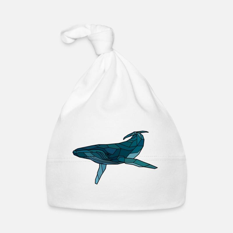 Baleine à bosse blanche Bonnet bio Bébé