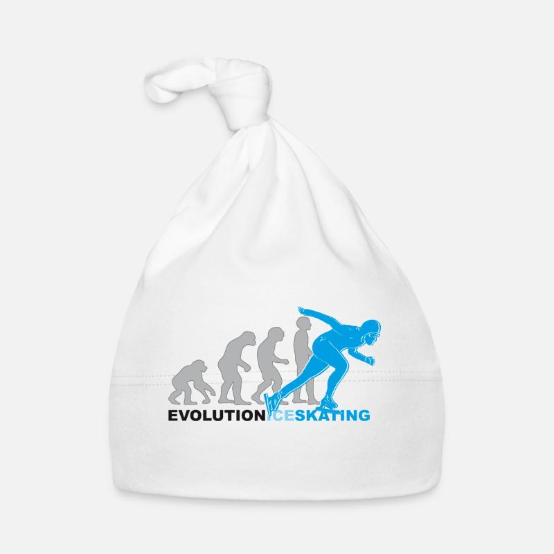 Evolution ice skating, ice skating, ice skating Organic Baby Cap